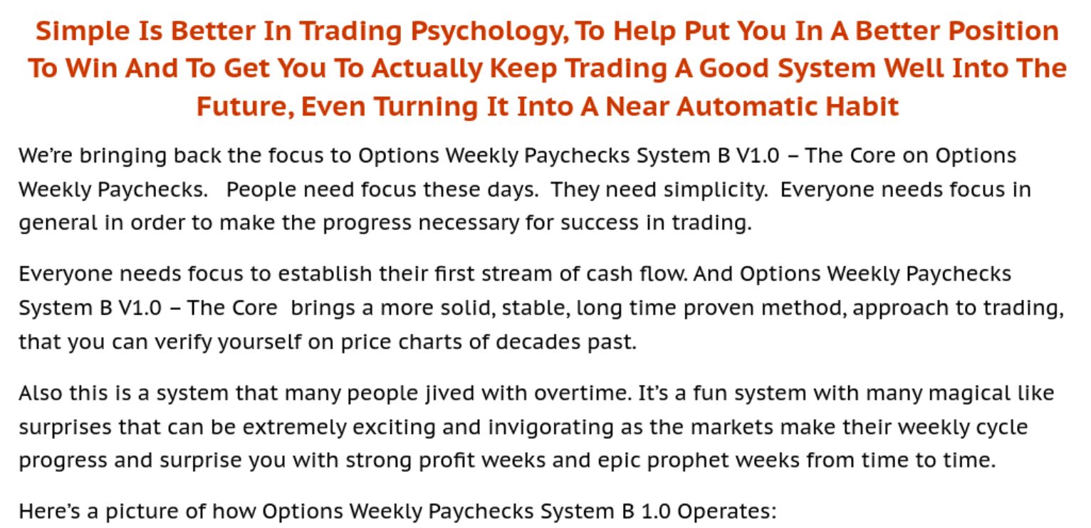 Options Weekly Paychecks Systems B V1.0 - The Original Simple Powerhouse 4
