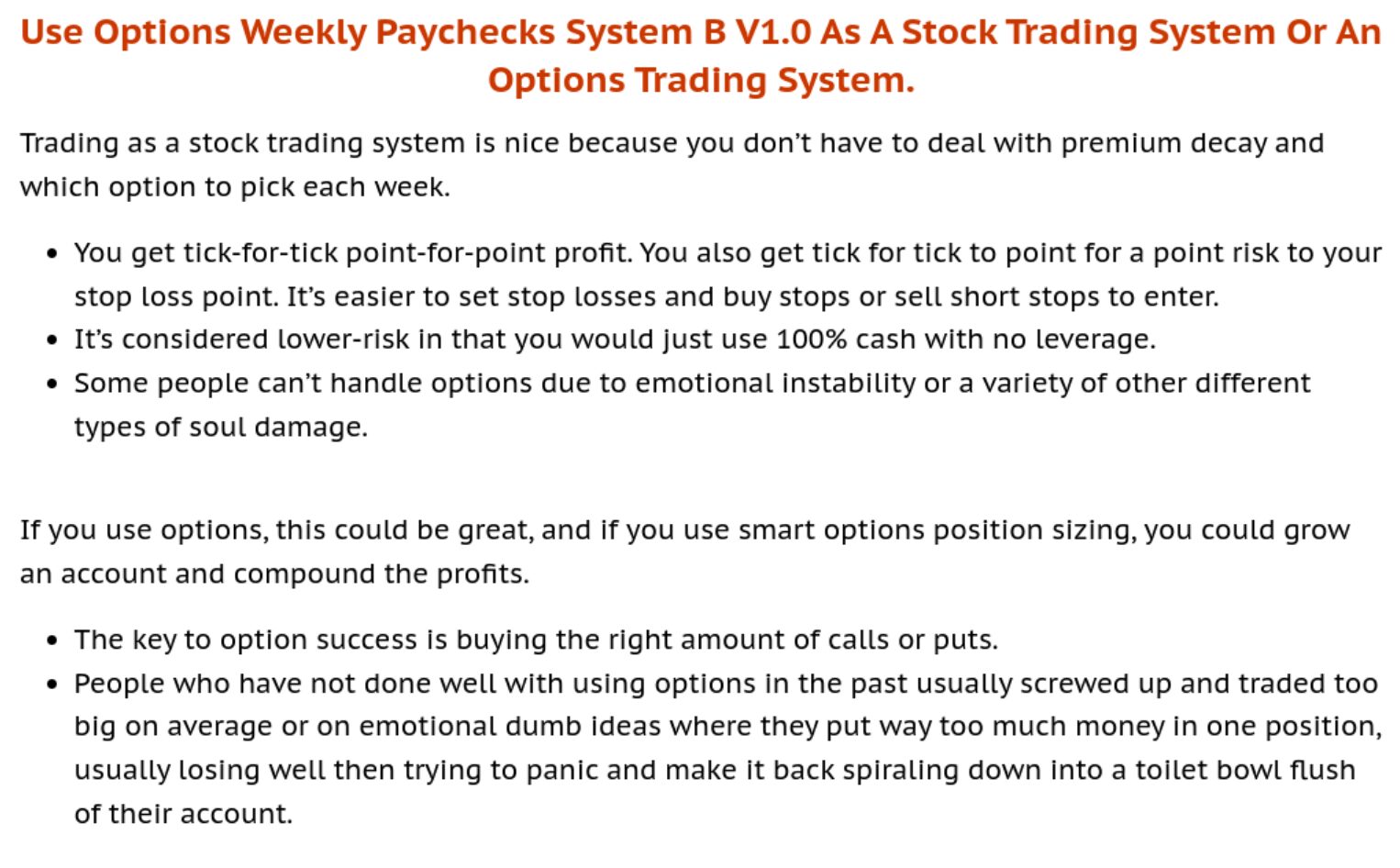 Options Weekly Paychecks Systems B V1.0 - The Original Simple Powerhouse 7