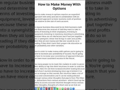 How to Make Money With Options Part 2