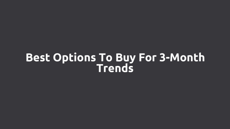 Best Options to Buy for 3-Month Trends